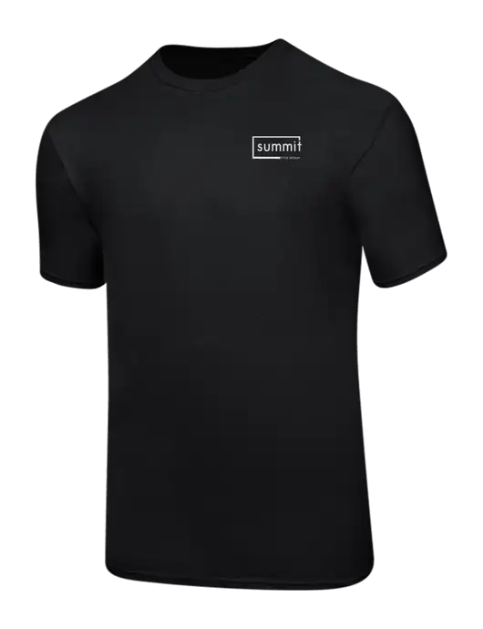 Ring Spun Jet Black 4.5 oz T-Shirt w/Summit Title Group Logo