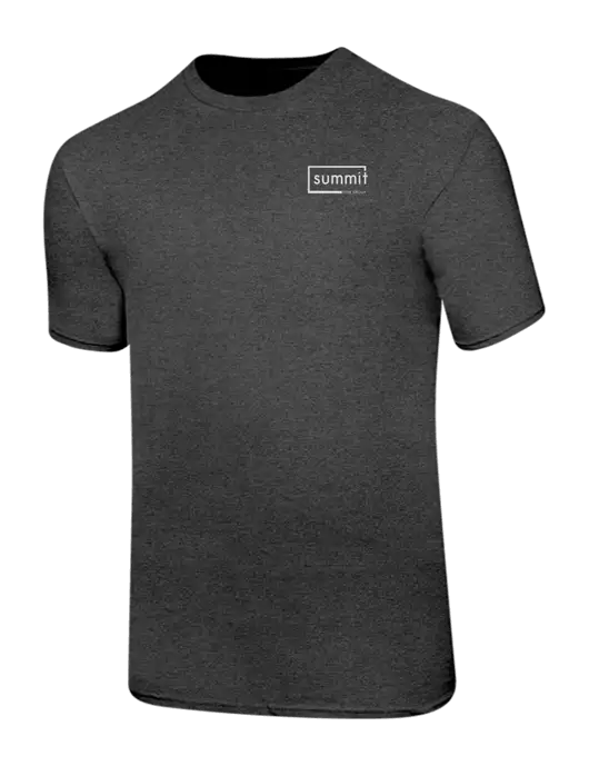 Ring Spun Dark Heather Grey 4.5 oz T-Shirt w/Summit Title Group Logo