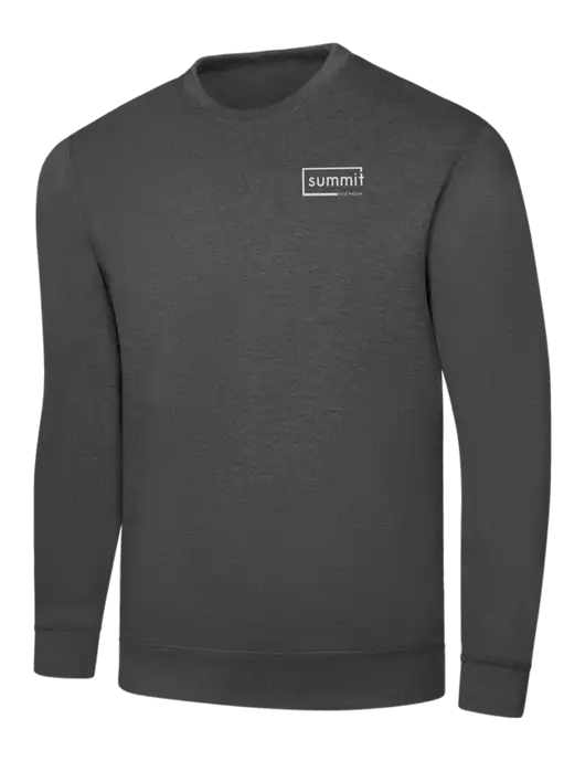 Charcoal 7.8 oz Ring Spun Crew Sweatshirt w/Summit Title Group Logo