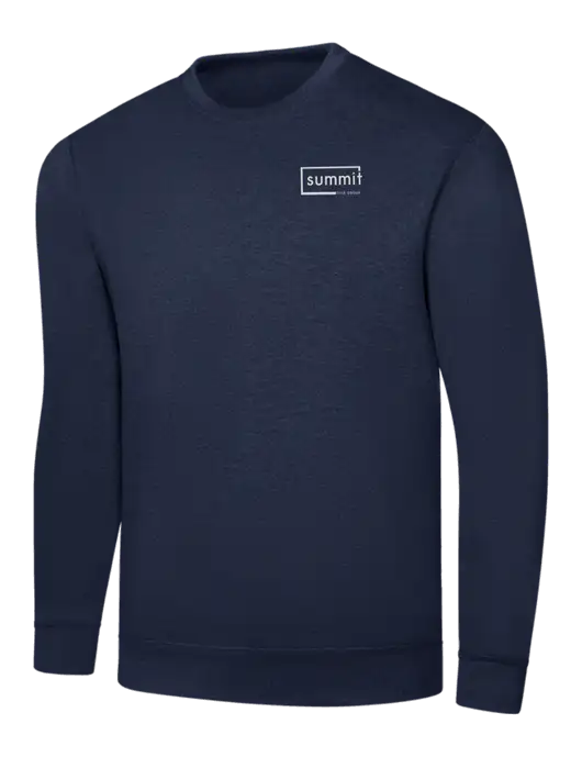 Navy 7.8 oz Ring Spun Crew Sweatshirt w/Summit Title Group Logo