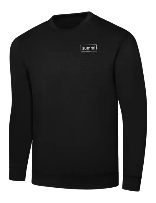 Black 7.8 oz Ring Spun Crew Sweatshirt w/Summit Title Group Logo