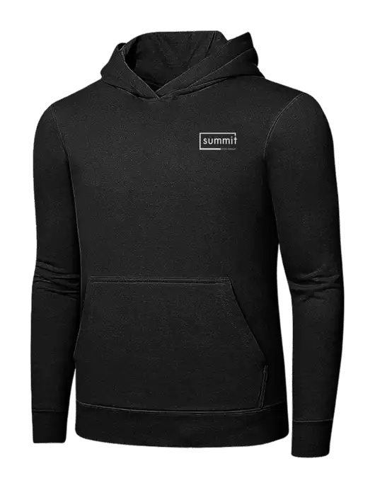 Jet Black 7.8 oz Ring Spun Hooded Sweatshirt w/Summit Title Group Logo