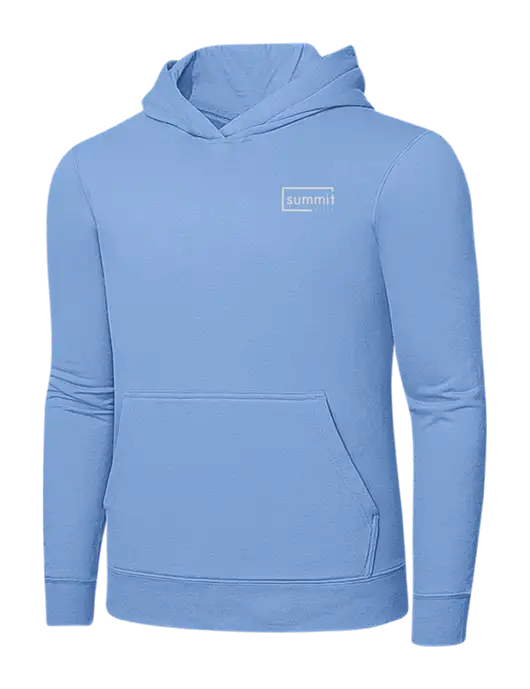 Light Blue 7.8. oz Ring Spun Hooded Sweatshirt w/Summit Title Logo