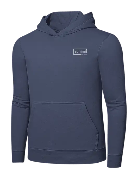 Steel Blue 7.8. oz Ring Spun Hooded Sweatshirt w/Summit Title Group Logo