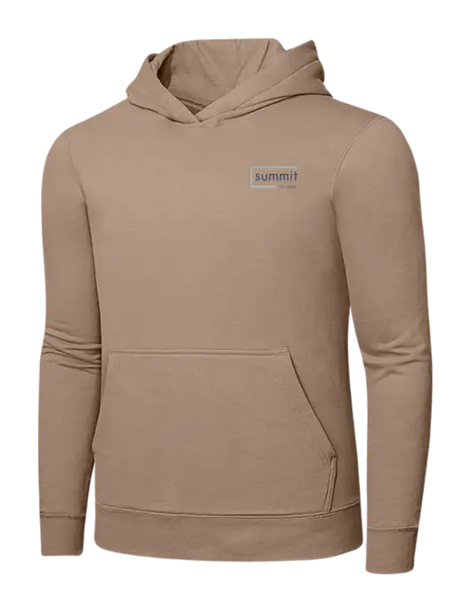 Sand 7.8. oz Ring Spun Hooded Sweatshirt w/Summit Title Group Logo