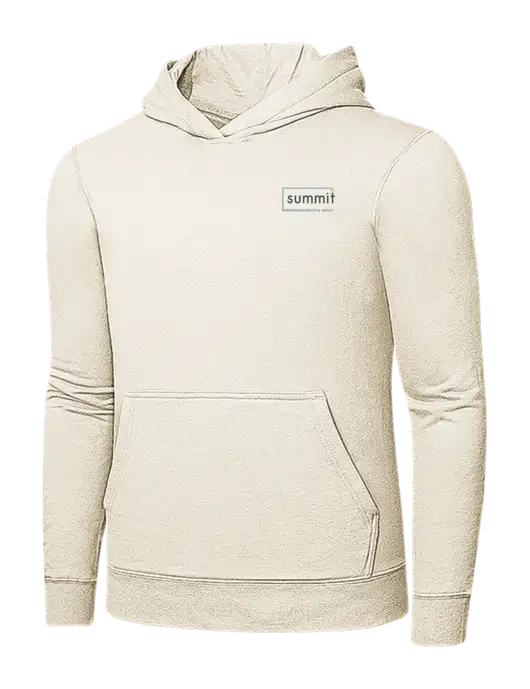 Very Light Tan 7.8 oz Ring Spun Hooded Sweatshirt w/Summit Title Group Logo