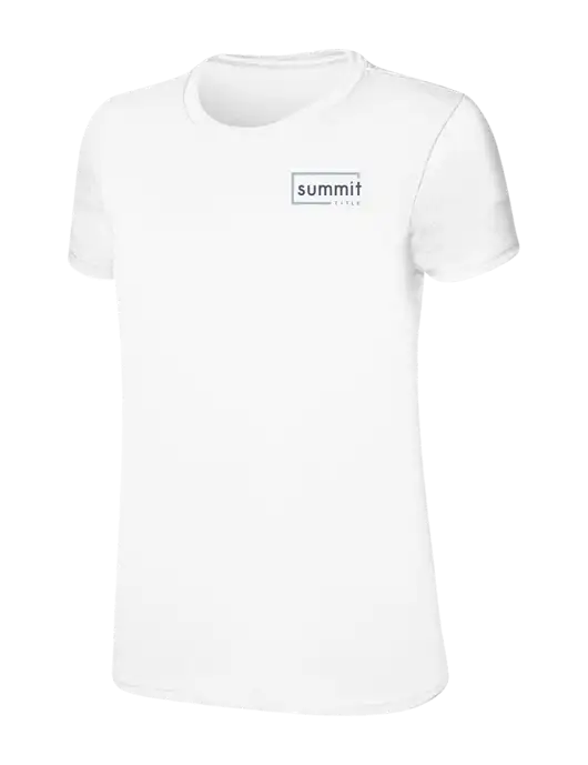 Womens Ring Spun White 4.5 oz T-Shirt w/Summit Title Logo
