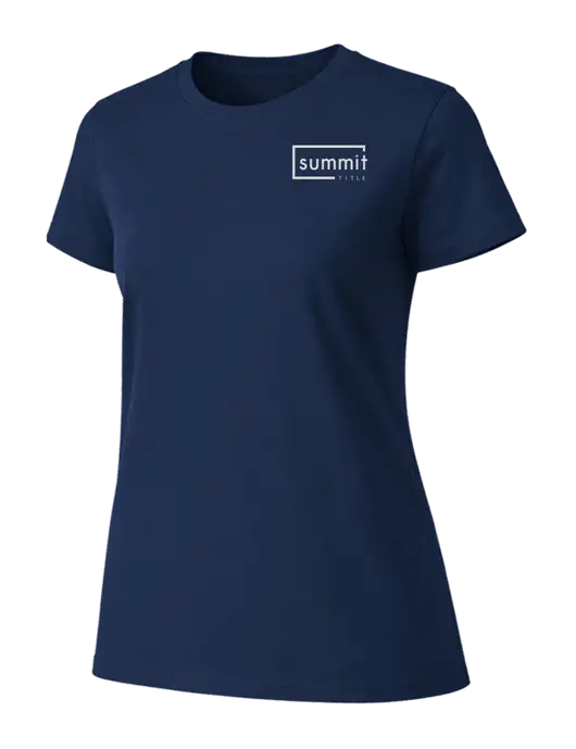 Womens Ring Spun Navy 4.5 oz T-Shirt w/Summit Title Logo