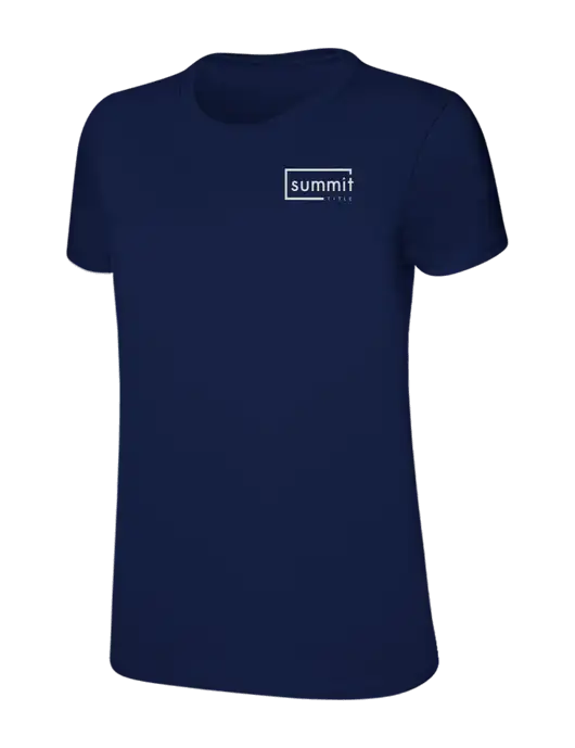 Womens Ring Spun Navy 4.5 oz T-Shirt w/Summit Title Logo