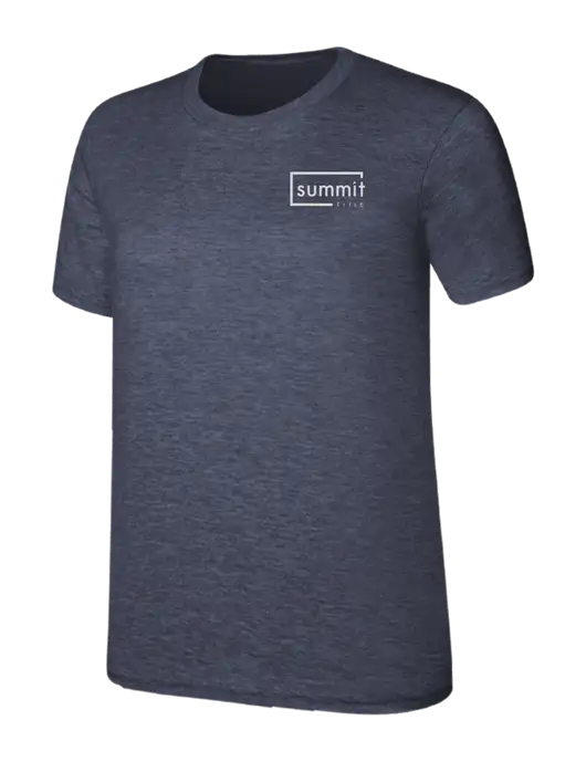 Womens Ring Spun Heather Navy 4.5 oz T-Shirt w/Summit Title Logo