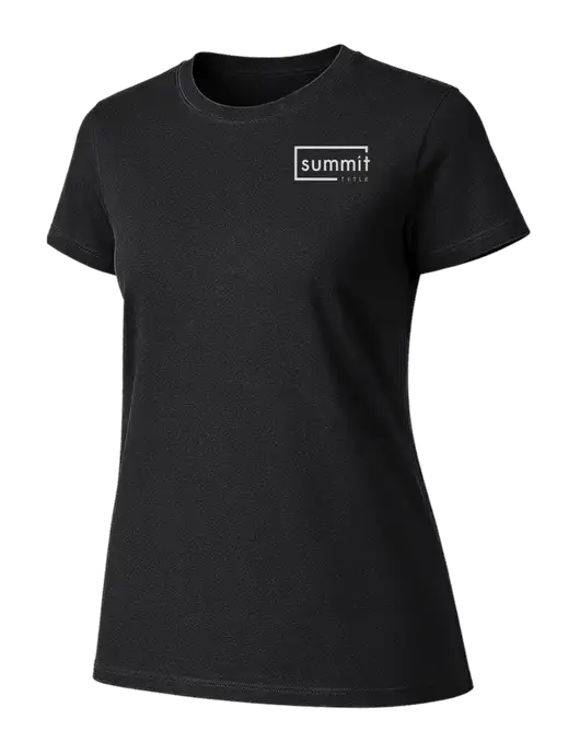 Womens Ring Spun Jet Black 4.5 oz T-Shirt w/Summit Title Logo