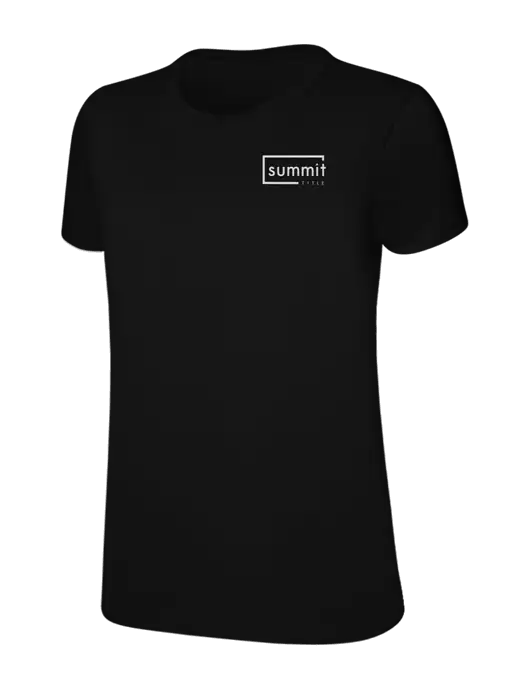 Womens Ring Spun Jet Black 4.5 oz T-Shirt w/Summit Title Logo