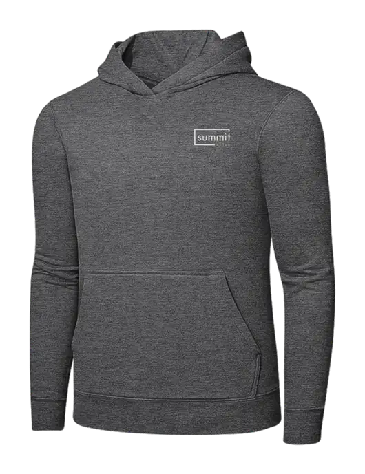 Graphite Heather 7.8. oz Ring Spun Hooded Sweatshirt w/Summit Title Logo