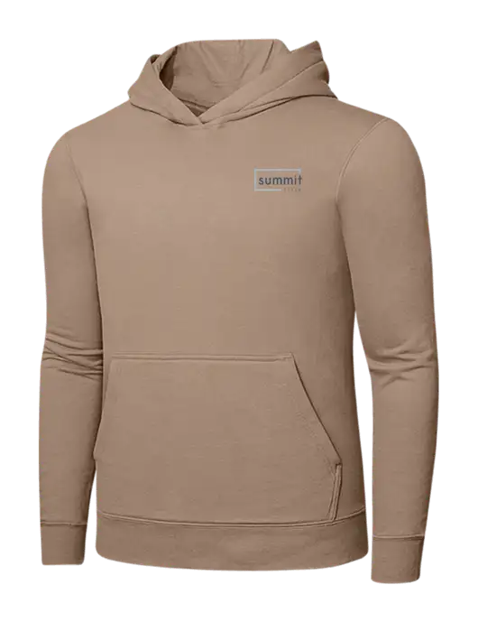 Sand 7.8. oz Ring Spun Hooded Sweatshirt w/Summit Title Logo