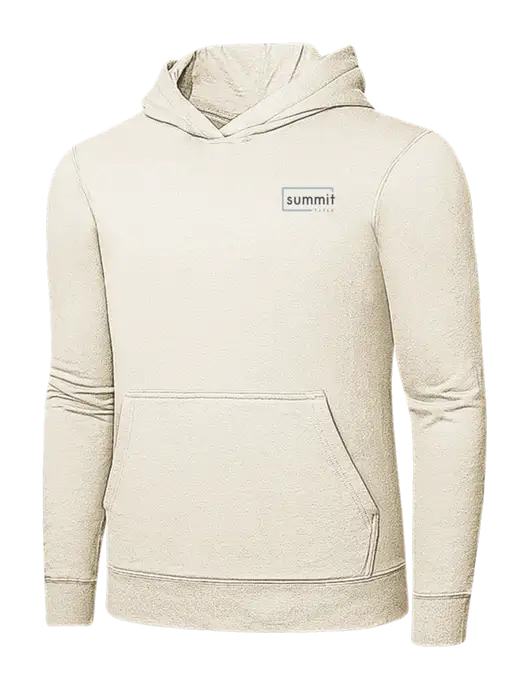 Very Light Tan 7.8 oz Ring Spun Hooded Sweatshirt w/Summit Title Logo